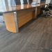 14' Maple w/ Grey Trim Boat Shaped Boardroom Table w/ Power